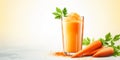 close up of Fresh Carrot Juice with vegetables, isolated on white background, copy space Royalty Free Stock Photo