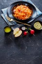 Close-up of Fresh carrot radish and apple salad Royalty Free Stock Photo