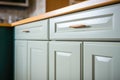 close-up of a fresh coat of paint on kitchen cabinet doors Royalty Free Stock Photo
