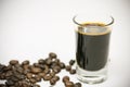 Close up fresh coffee beans and isolated on white background , fresh material from market, healthy drink and international drink