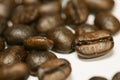 Close up fresh coffee beans and isolated on white background , fresh material from market, healthy drink and international drink Royalty Free Stock Photo