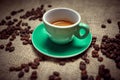 Close up of a fresh coffee cup Royalty Free Stock Photo