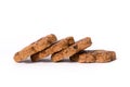 Close up of fresh cookies isolated on the white background