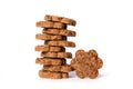 Close up of fresh cookies isolated on the white background