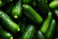 Close up of fresh cucumbers , top view, seamless pattern. Generative Ai