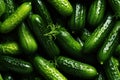 Close up of fresh cucumbers , top view, seamless pattern. Generative Ai