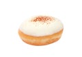 Close up fresh donut sugary isolated on white background