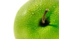 Close up fresh green Apple granny smith isolated on white background with water droplet Ã¢â¬â macro shoot Royalty Free Stock Photo