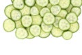Close up fresh green sliced cucumber. Royalty Free Stock Photo