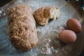 Fresh homemade bread on baking paper Royalty Free Stock Photo