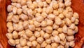 Close-up on fresh and hydrated chickpeas