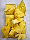 Close-Up of Fresh Juicy Pineapple Chunks Royalty Free Stock Photo
