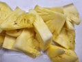 Close-Up of Fresh Juicy Pineapple Chunks Royalty Free Stock Photo