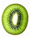 Close up of a Fresh Kiwi Fruit Slice Against White Background Royalty Free Stock Photo