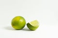 Close up fresh lime isolated on white background Royalty Free Stock Photo