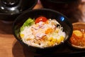 Close up Fresh mixed vegetables salad into a bowl thai street food market Royalty Free Stock Photo