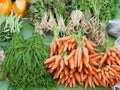 Close-up of fresh organic carrots for sale in market Royalty Free Stock Photo