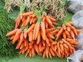 Close-up of fresh organic carrots for sale in market Royalty Free Stock Photo