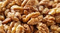 Close-Up of Fresh, Organic Pecan Nuts Texture Royalty Free Stock Photo