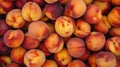 Close-up of fresh peaches in abundance