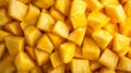 Closeup of fresh pineapple chunks Royalty Free Stock Photo