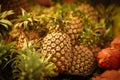 Fresh pineapple fruit stock photo selective focus