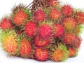 Close up fresh rambutans are collected from both branches and ti