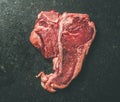 Close-up of fresh raw beef meat porterhouse steak Royalty Free Stock Photo