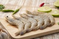 Close up Fresh raw shrimp (Litopenaeus vannamei) Royalty Free Stock Photo