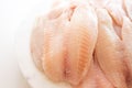 Close up of fresh raw tilapia fish fillet Royalty Free Stock Photo
