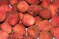 Close up of fresh red colored Lychee