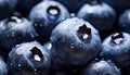 Close up of fresh ripe blueberries for summer organic background with extreme macro view Royalty Free Stock Photo