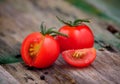 Close-up of fresh, ripe cherry tomatoes Royalty Free Stock Photo