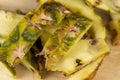 Close-up of a fresh ripe peeled pineapple peel Royalty Free Stock Photo