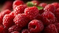 Close-up of fresh ripe raspberries illuminated by soft side lighting, Royalty Free Stock Photo