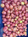 Close-up of fresh, ripe tomatoes on wood background Royalty Free Stock Photo