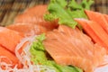 Close up Fresh Salmon sashimi Royalty Free Stock Photo