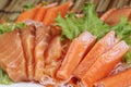 Close up Fresh Salmon sashimi set Royalty Free Stock Photo