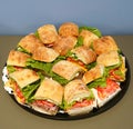 Close up on fresh sandwich in the platter Royalty Free Stock Photo