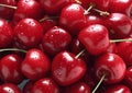 Close up of fresh sour cherry berries fruit.Macro.AI Generative