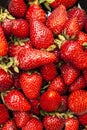 Close-up of fresh tasty strawberries. Ripe strawberry background