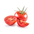 Close-up fresh tomato isolated on fhite background Royalty Free Stock Photo