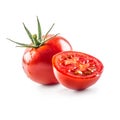 Close-up fresh tomato isolated on fhite background Royalty Free Stock Photo