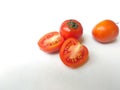 Close up of fresh tomatoes isolated white background Royalty Free Stock Photo