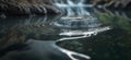 close up of fresh water river flow. Horizontal banner. Outdoor wildlife background