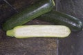 Close up of fresh zucchini or courgette