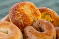 Close-up of Freshly Baked Bagel with Toppings