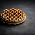 close-up freshly baked Belgian waffle