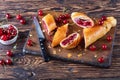 Close-up of freshly baked cherry strudel Royalty Free Stock Photo