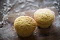 Close up freshly baked cupcakes